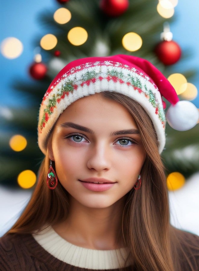 Cifudec Christmas Red White Green Earrings Gift Holiday Earrings for Women (Green hand) - Image 3